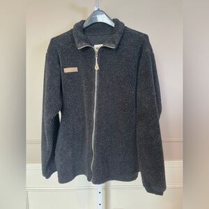 Columbia Men's Vintage 90s Large Full Zip Jacket Fleece Deep Pike Charcoal EUC